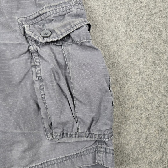 J Crew Cargo Short Mens 32 10.5 Gray Ripstop Outdoor Hiking Utility Pockets - Picture 2 of 16